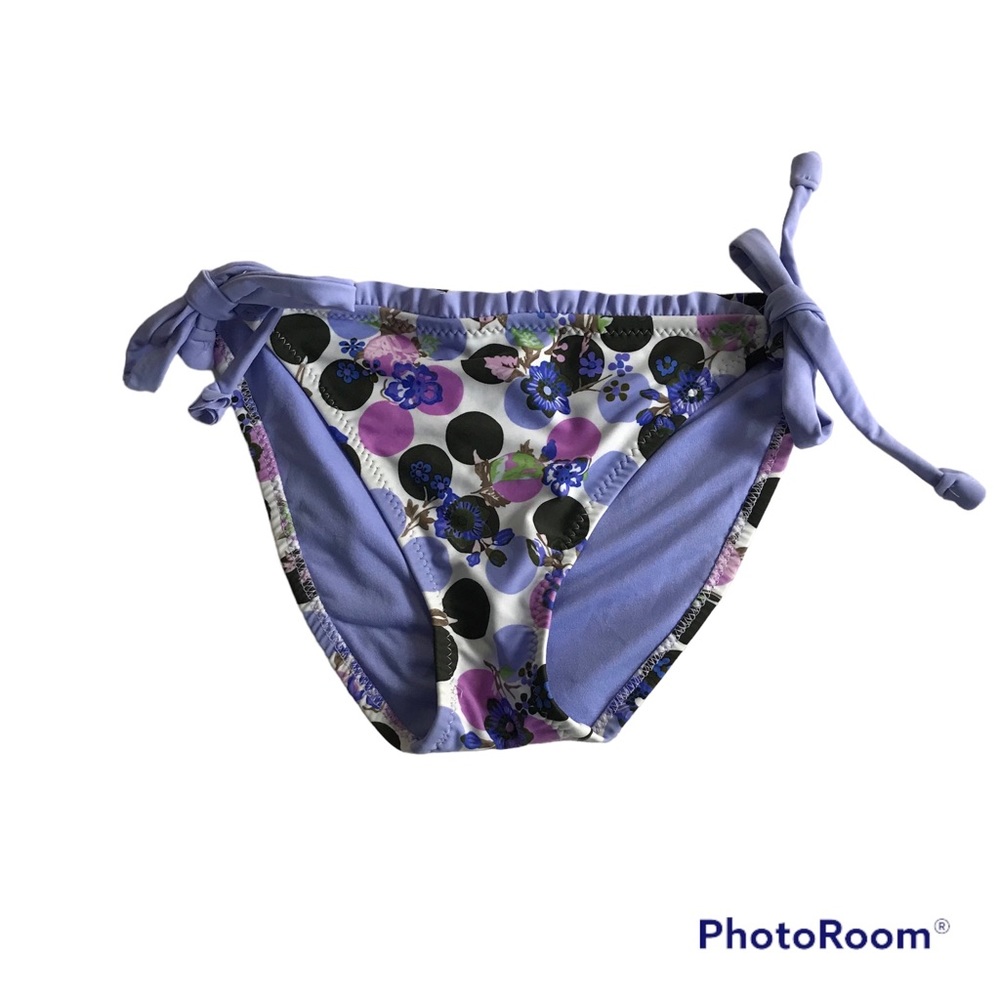 Mossimo Bikini Bottom tie sides floral, polka dot multicolor Size S NWT